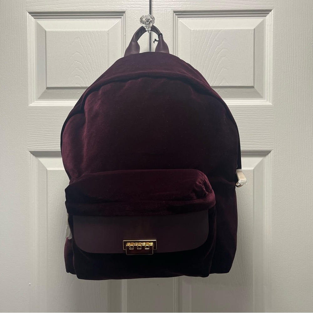 ZAC Zac Posen EARTHA CLASSIC VELVET BACKPACK IN DARK